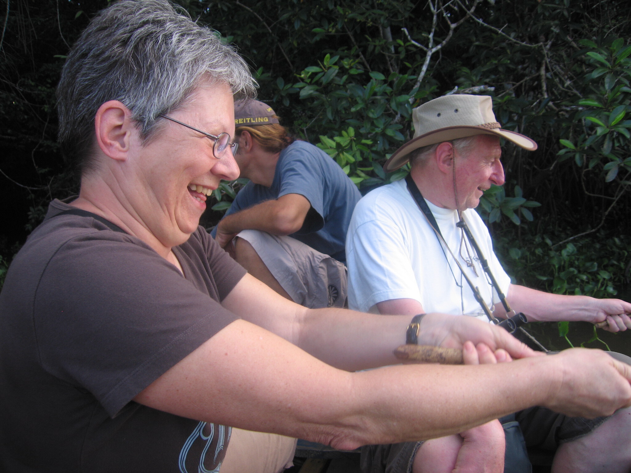 beim Piranhas-Fischen