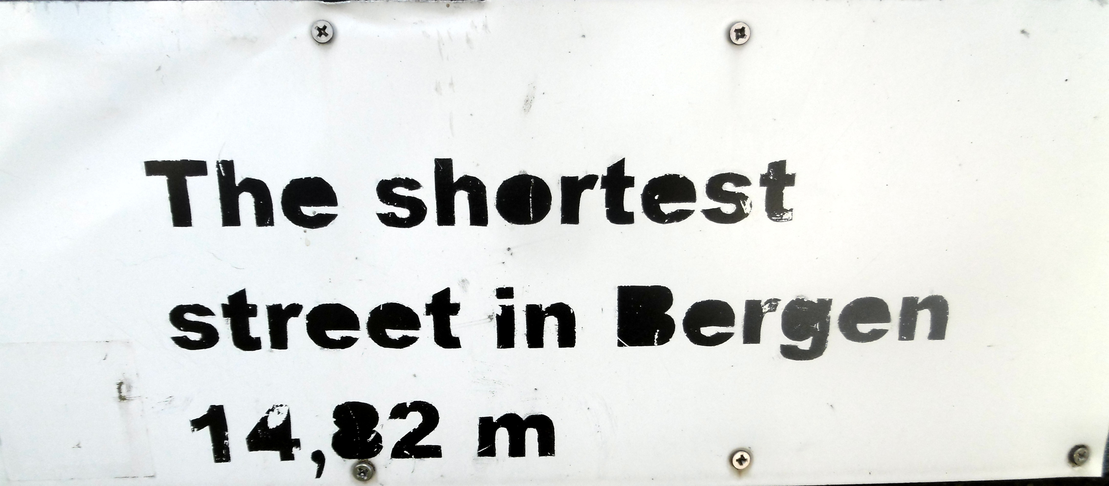 die kürzeste Strasse in Bergen