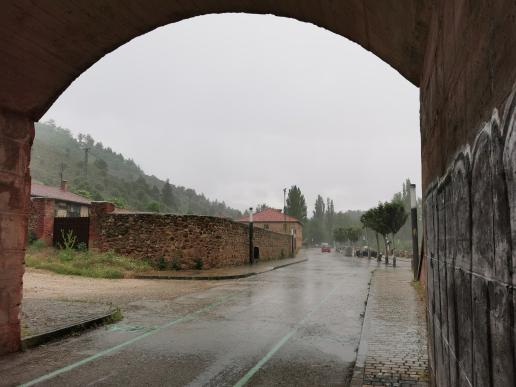 in Soria, es schüttet !