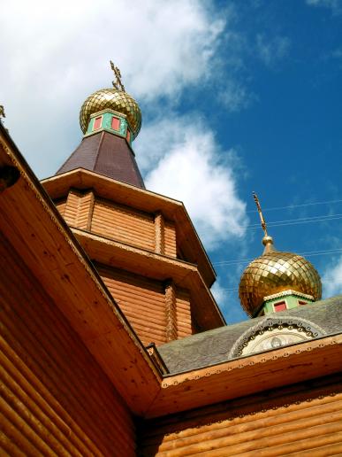 in Altea, die Russisch Orthodoxe Holzkirche (erbaut 2007) 