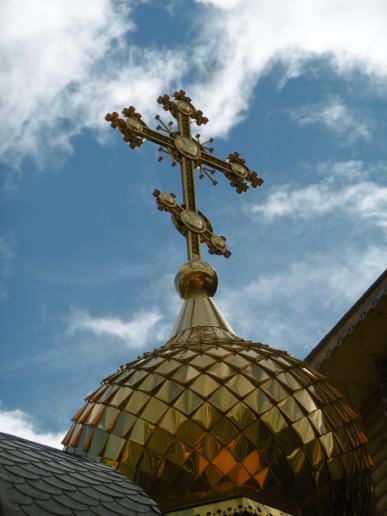 in Altea, die Russisch Orthodoxe Holzkirche (erbaut 2007)